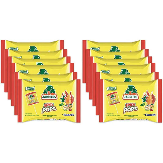 12 Pack - Jarritos Spicy Lollipops Mexican Hard Candy with Natural Fruit Flavors Jarritos