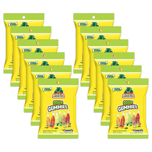 12 Pack - Jarritos Sour Gummies Mexican Candies Natural Flavors Tangy & Chewy 8oz