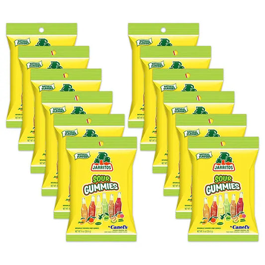 12 Pack - Jarritos Sour Gummies Mexican Candies Natural Flavors Tangy & Chewy 8oz Jarritos