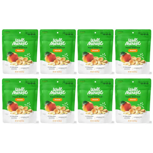 8 Pack - Gold Emblem Abound Peach Freeze Dried Fruit Crisps 1oz Gold Emblem