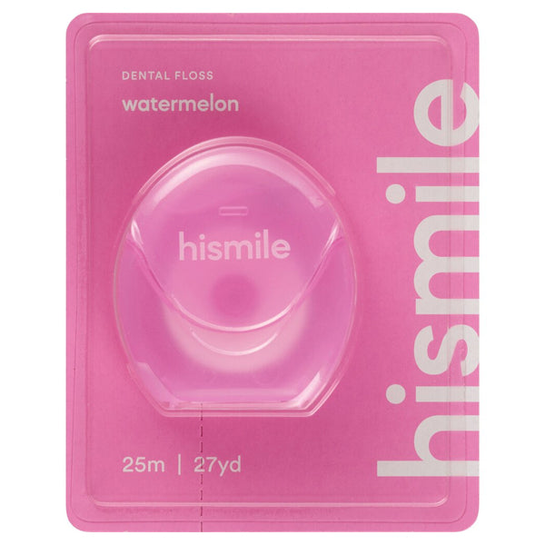 Enjoy a 4 pack of Hismile Watermelon Flavored Dental Floss (27yd each)—a fun and refreshing way to boost your oral care routine.