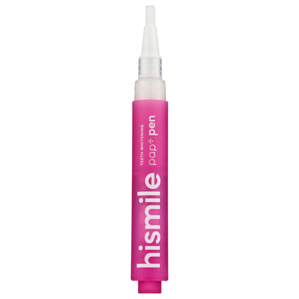The Hismile 2 Pack PAP+ Teeth Whitening Pen (3ml) offers a brighter smile with the advanced PAP+ formula, shown upright with a clear applicator tip and sleek white labeling.