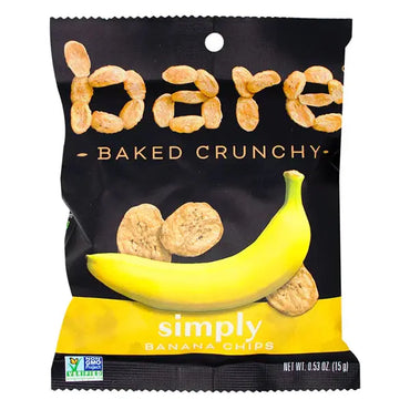 160 Count - Bare Baked Crunchy Simply Banana Chips 0.53oz Bare