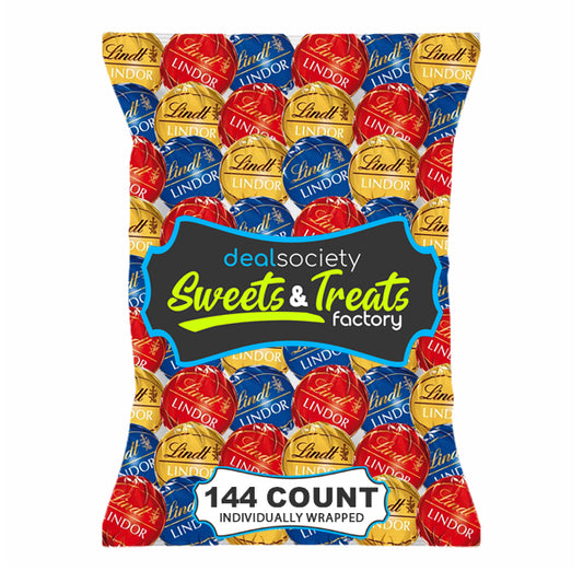 144 Count - Lindt LINDOR Assorted Chocolate Truffles Bulk Bag Individually Wrapped