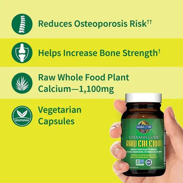 Garden of Life Raw Calcium Supplement for Women and Men 120 Capsules Garden of Life