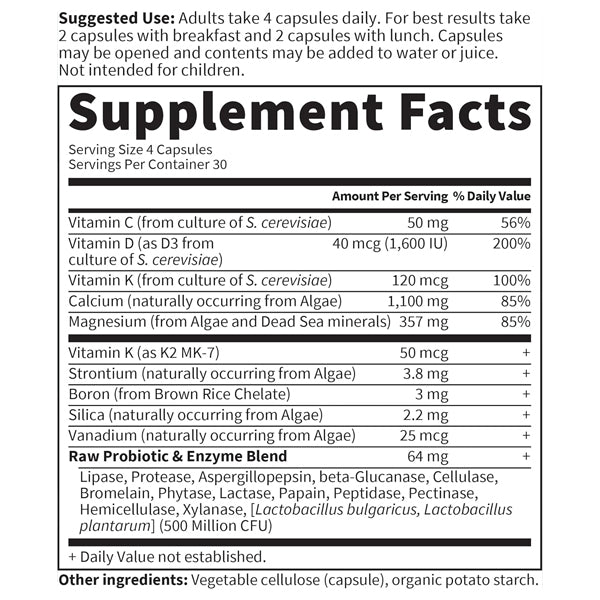 Garden of Life Raw Calcium Supplement for Women and Men 120 Capsules