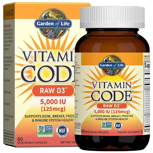 Garden of Life Vitamin Code Raw D3 5000 IU 60 Vegetarian Capsules Garden of Life
