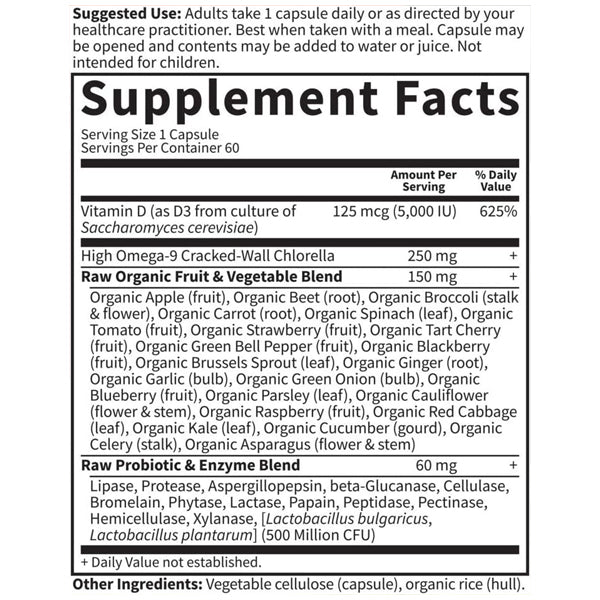 Garden of Life Vitamin Code Raw D3 5000 IU 60 Vegetarian Capsules