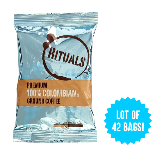 42 Count - Rituals Coffee 100% Colombian Ground Coffee Foil Pack 1.5oz