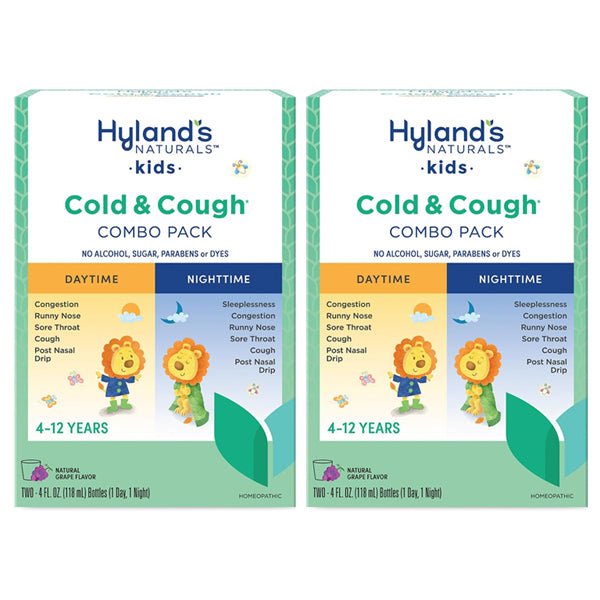 2 Pack - Hyland's Naturals Kids Cold & Cough, Day & Night Combo Grape 4oz