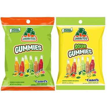 4 Pack - Jarritos Sour Gummies Candy Mexican Candies with Natural Flavors Tangy & Chewy Variety Pack Jarritos