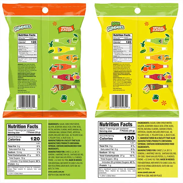 4 Pack - Jarritos Sour Gummies Candy Mexican Candies with Natural Flavors Tangy & Chewy Variety Pack Jarritos