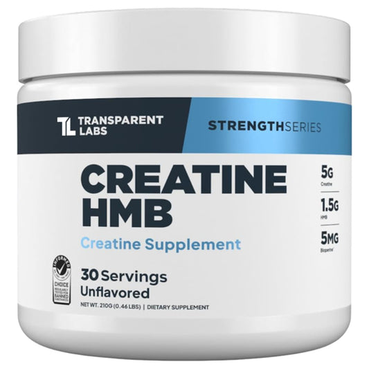 Transparent Labs Creatine HMB Creatine Monohydrate Powder Unflavored 30 Servings