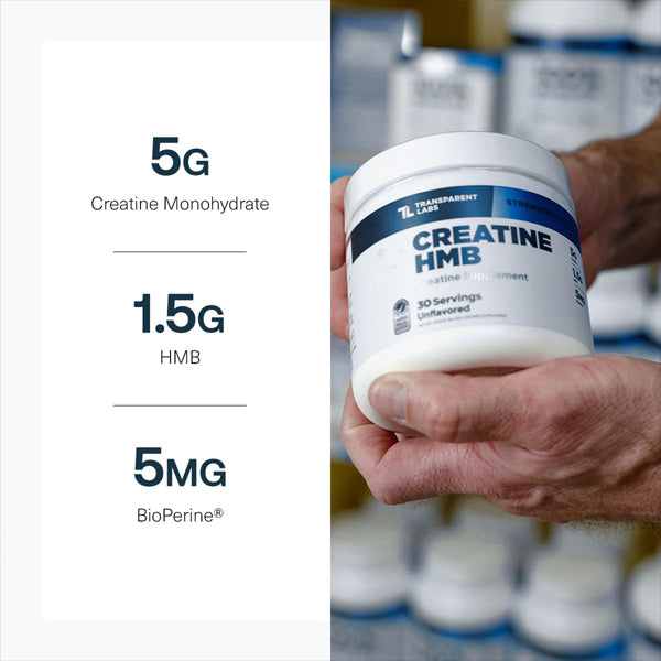 Transparent Labs Creatine HMB Creatine Monohydrate Powder Unflavored 30 Servings