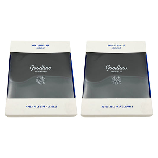 Two boxed Goodline 2 Pack Hair Cutting Capes with snap button closures and a lightweight design displayed side by side.