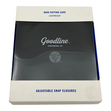 A 2 Pack of black Goodline Hair Cutting Capes with snap button closures for easy fit, labeled as Goodline and designed for hair cutting.
