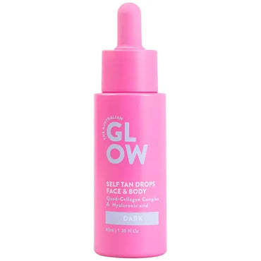 2 Pack - Australian Glow Self Tan Drops Face & Body Dark 1.35oz Australian Glow