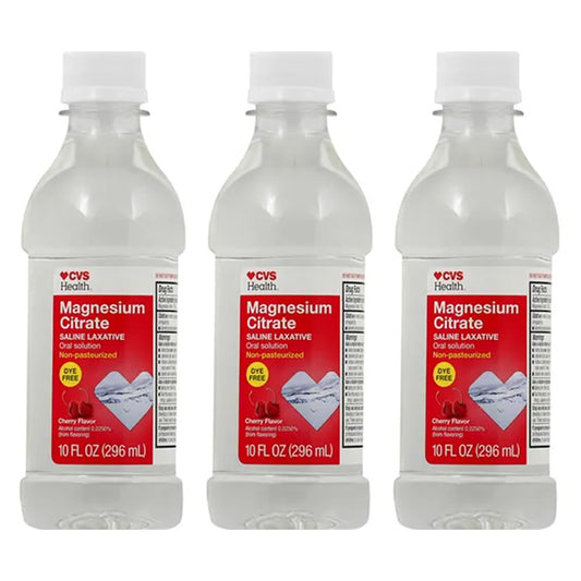 3 Pack - CVS Health Magnesium Citrate Saline Laxative Cherry Flavor 10oz