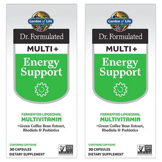 2 Pack - Garden of Life Dr. Formulated Multi+ Energy Support 30 Capsules Garden of Life