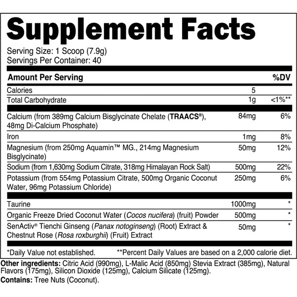 2 Pack - Transparent Labs Hydrate Electrolyte Formula Arctic Freeze 40 Servings
