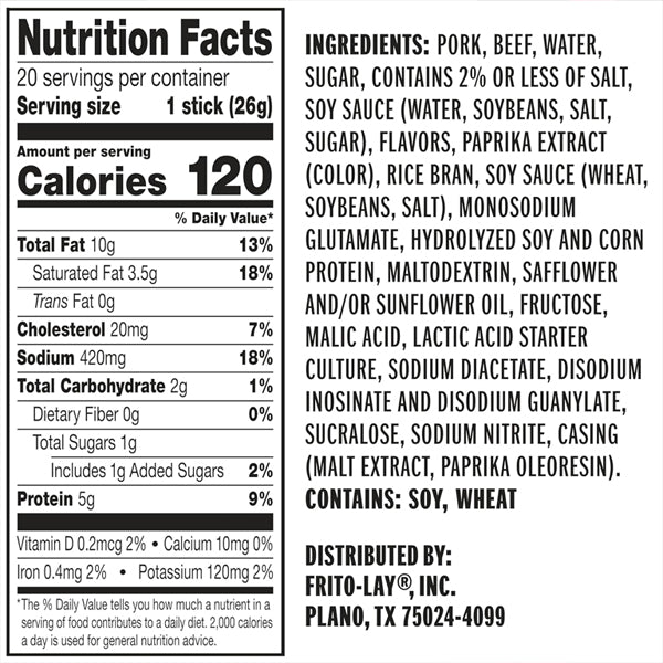 20 Pack - Frito Lay Jack Link's Doritos Spicy Sweet Chili Meat Sticks