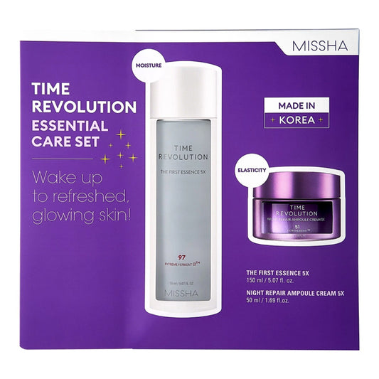 Missha Time Revolution 5X Essential Care Set 5.07 Oz Essence & 1.69 Oz Cream Missha