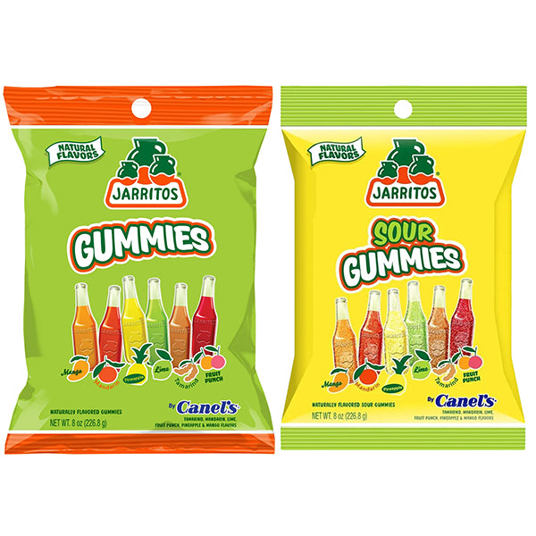 4 Pack - Jarritos Candy Variety Pack Sour & Sweet Gummies + Spicy & Sweet Lollipops Mexican Candy with Fruity Flavors