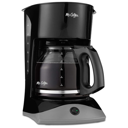 Mr. Coffee Black 12 Cup Coffee Maker with Auto Pause and Glass Carafe