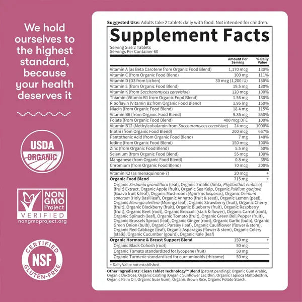 Garden of Life Organics Multivitamin for Women 40 Plus 120 Tablets Garden of Life