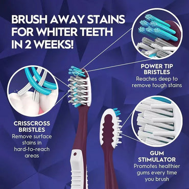 8 Pack Oral-B CrossAction 3D White Advanced Toothbrush Soft Bristle