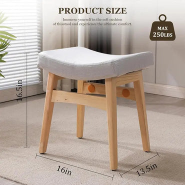 Costaskf Vanity Stool, Saddle Cushion Foot Stool, Modern Vanity Bench Ottoman Costaskf