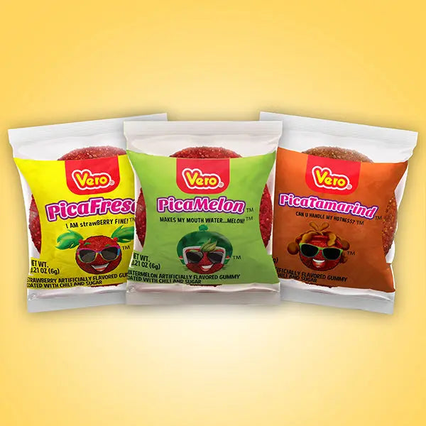 150 Count - Vero Pica Goma Mexican Candy Variety Pack Assorted Mix Individually Wrapped Vero