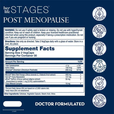 Solaray Postmenopause her Life Stages Supplement 60 VegCaps Solaray