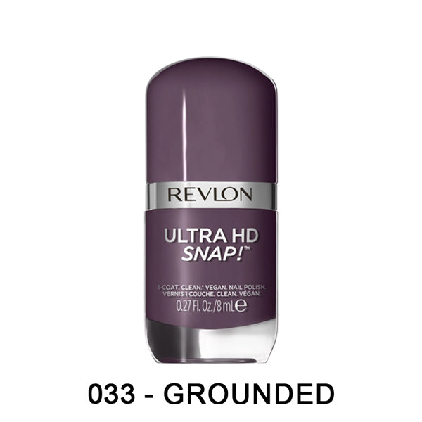 A 12-pack of Revlon Ultra HD Snap Rich Glossy Nail Polish Assorted Colors, featuring quick-drying, 20-Free vegan nail enamel. Each bottle contains 0.27 fl oz (8 mL) of product.