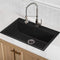 Kraus KGD-412B Quarza Granite Kitchen Sink, 31.5 Inch, Black
