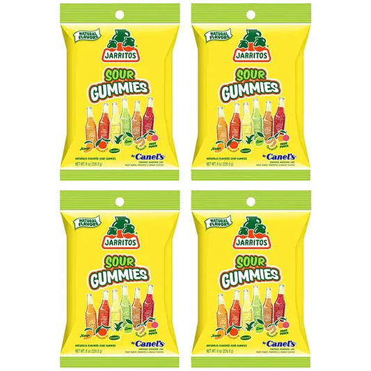 4 Pack - Jarritos Sour Gummies Mexican Candies Natural Flavors Tangy & Chewy 8oz Jarritos