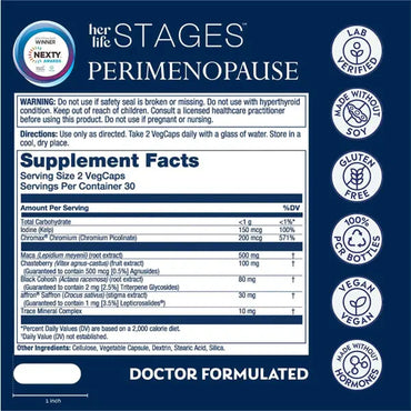 Solaray Perimenopause her Life Stages Supplement 60 VegCaps Solaray