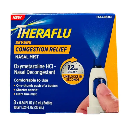 Theraflu Severe Congestion Relief Nasal Mist 3 Pack 0.34oz Each Theraflu