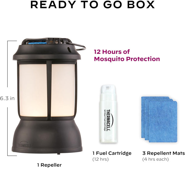 Thermacell Patio Shield 15 Foot Zone Scent Free Mosquito Repellant Lantern