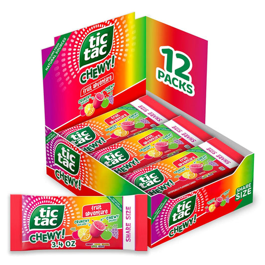 12 Pack - TIC TAC CHEWY! Fruit Adventure Candy Bulk Fruity Chewy Candy 3.04oz