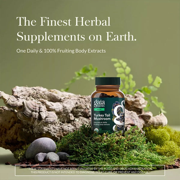 Gaia Herbs Turkey Tail Mushroom Immune Support 40 Vegan Capsules Gaia Herbs