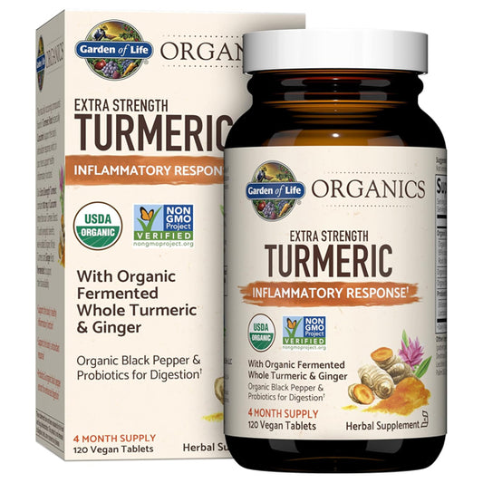 Garden of Life Organics Extra Strength Turmeric 120 Vegan Tablets