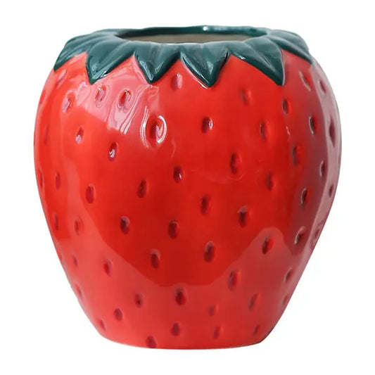 Vintage Inspired Decorative Ceramic Strawberry Shaped Vase Unbranded