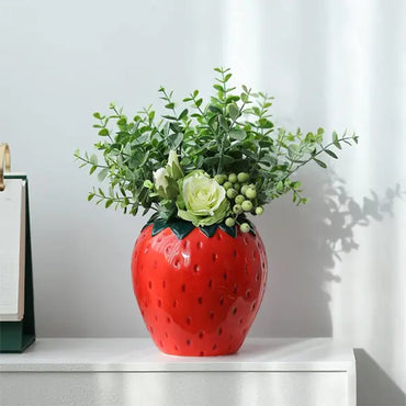 Vintage Inspired Decorative Ceramic Strawberry Shaped Vase Unbranded