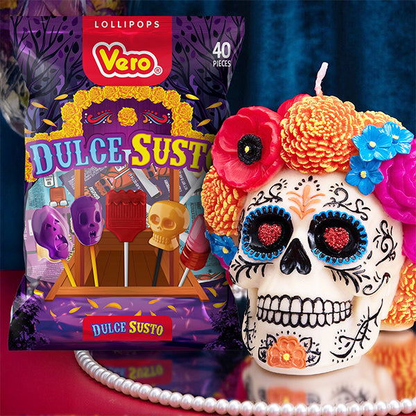 Vero Dulce Susto Mix Assorted Individually Wrapped Mexican Lollipops 40 Count