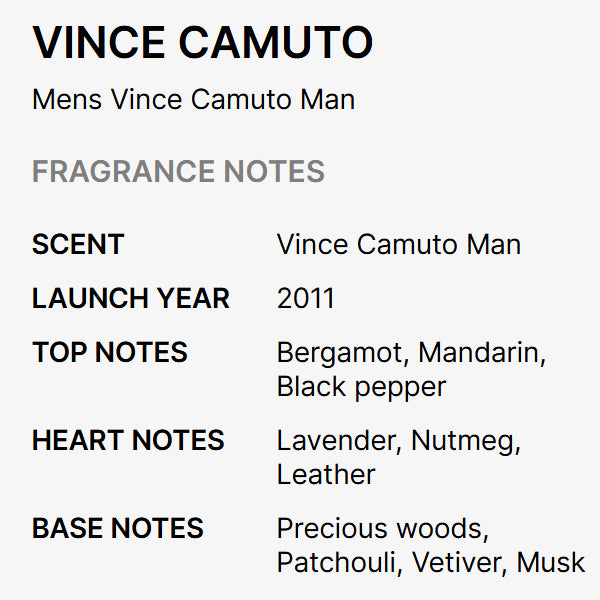 Vince Camuto MAN Cologne for Men 3.4 oz 100 ml Eau de Toilette Spray