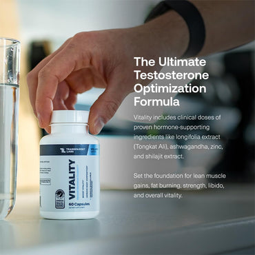 Transparent Labs Vitality Testosterone Booster Supplement for Men 60 Capsules
