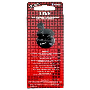 The Voice Expert True Wireless Stereo Earbuds With Power Display Black Bluetooth