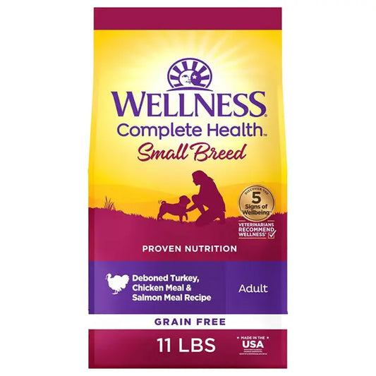Wellness Complete Health Small Breed Adult Dry Dog Food Turkey Chicken Salmon 11lbs Wellness
