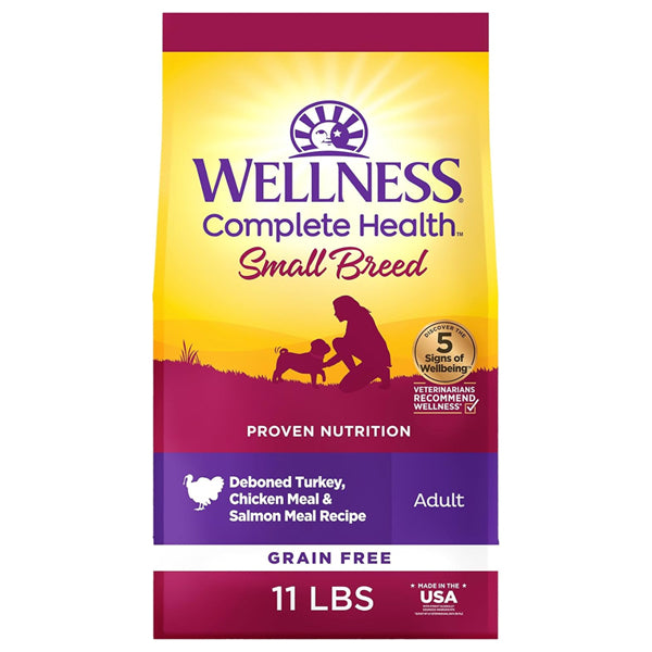 Wellness Complete Health Small Breed Adult Dry Dog Food Turkey Chicken Salmon 11lbs Wellness
